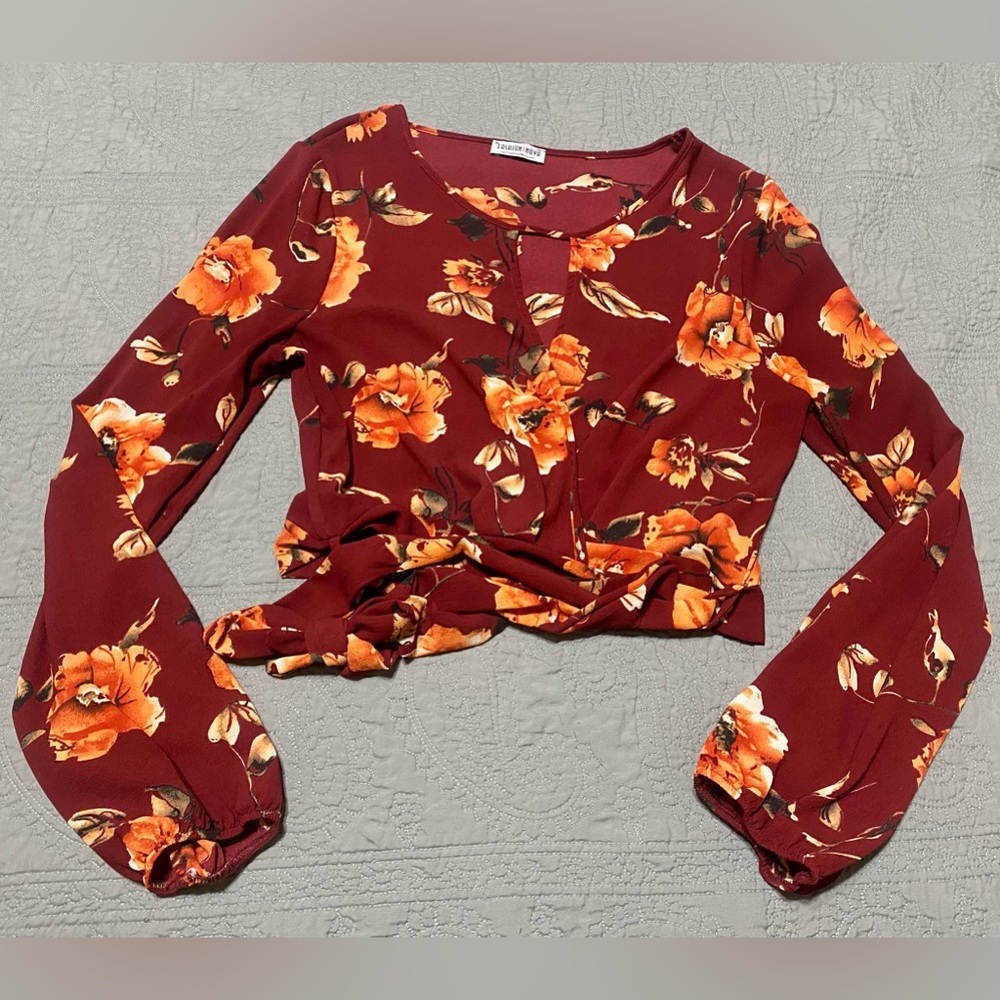 Red Floral Top